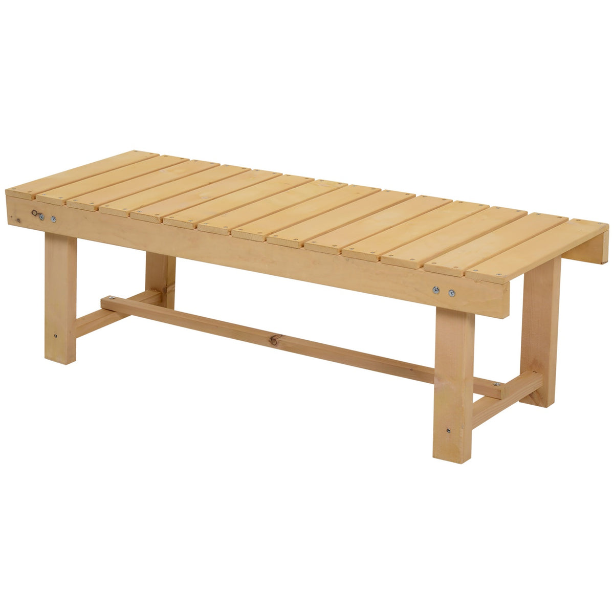 Garden Bench 2-Seater Bench Made Of Solid Wood, Rustic Garden Furniture, Natural, 110X38X35Cm