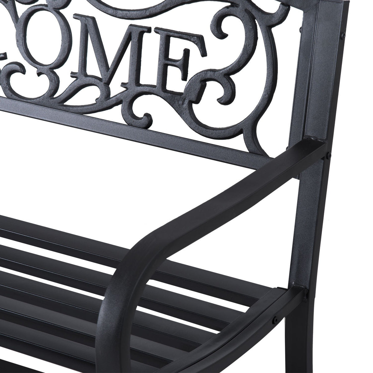 Garden Bench 2-Seater Bench Park Bench Metal Garden Furniture