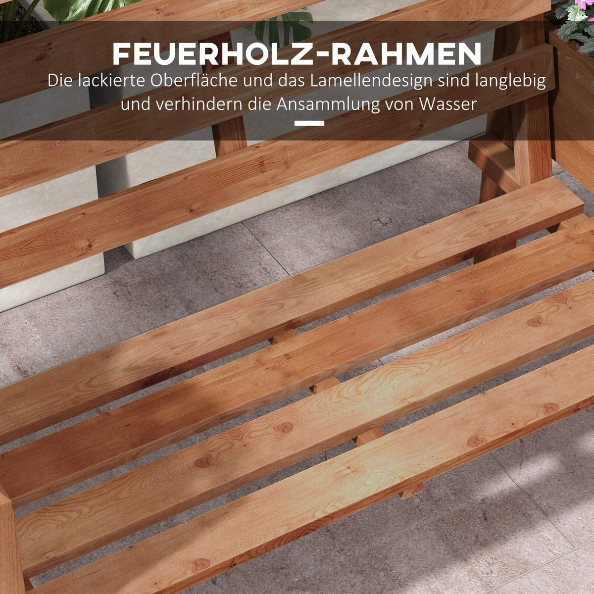 Garden Bench, 2-Seater Bench, Wooden Bench, Balcony Bench With Flower Box, For Garden, Terrace, Load Capacity Up To 240 Kg