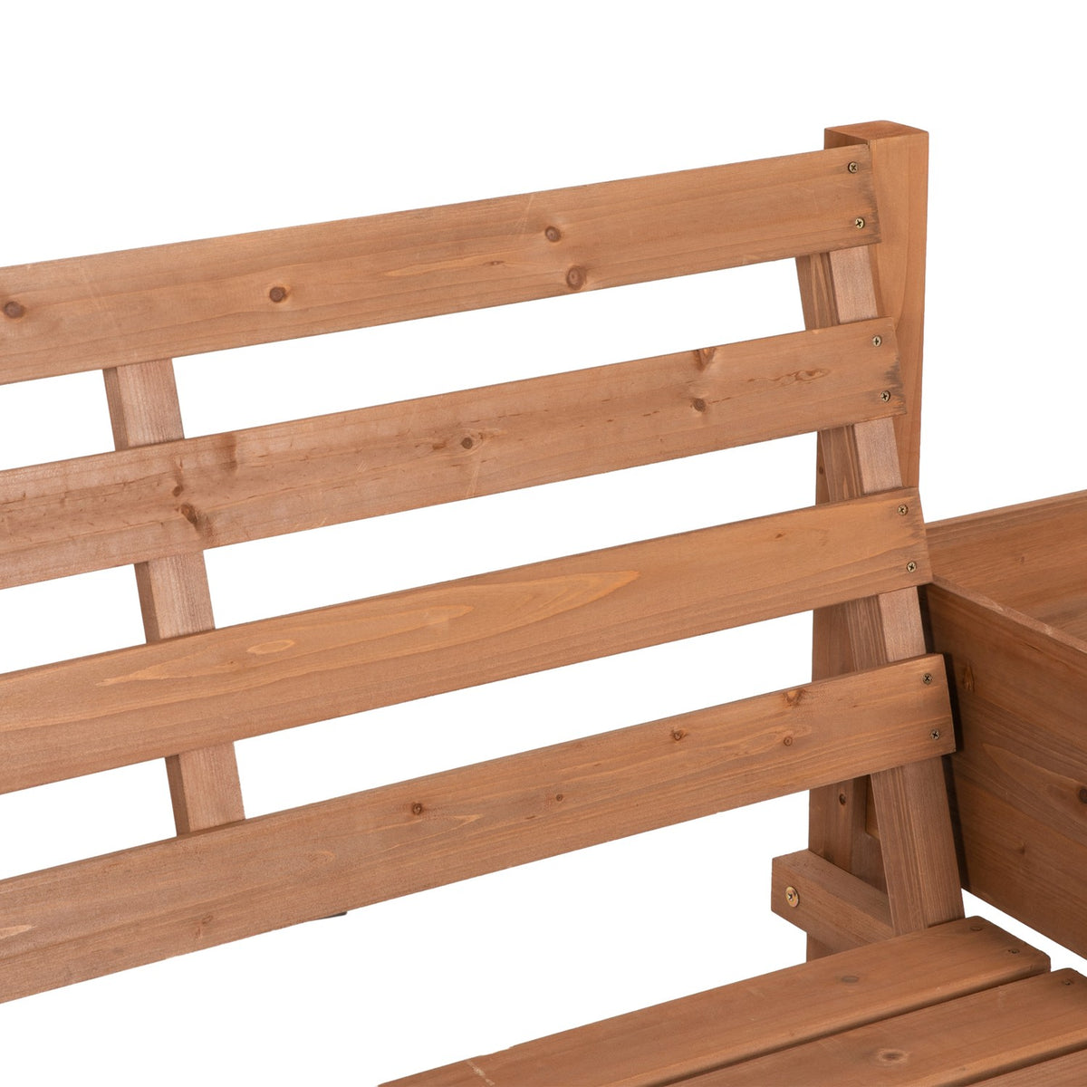Garden Bench, 2-Seater Bench, Wooden Bench, Balcony Bench With Flower Box, For Garden, Terrace, Load Capacity Up To 240 Kg