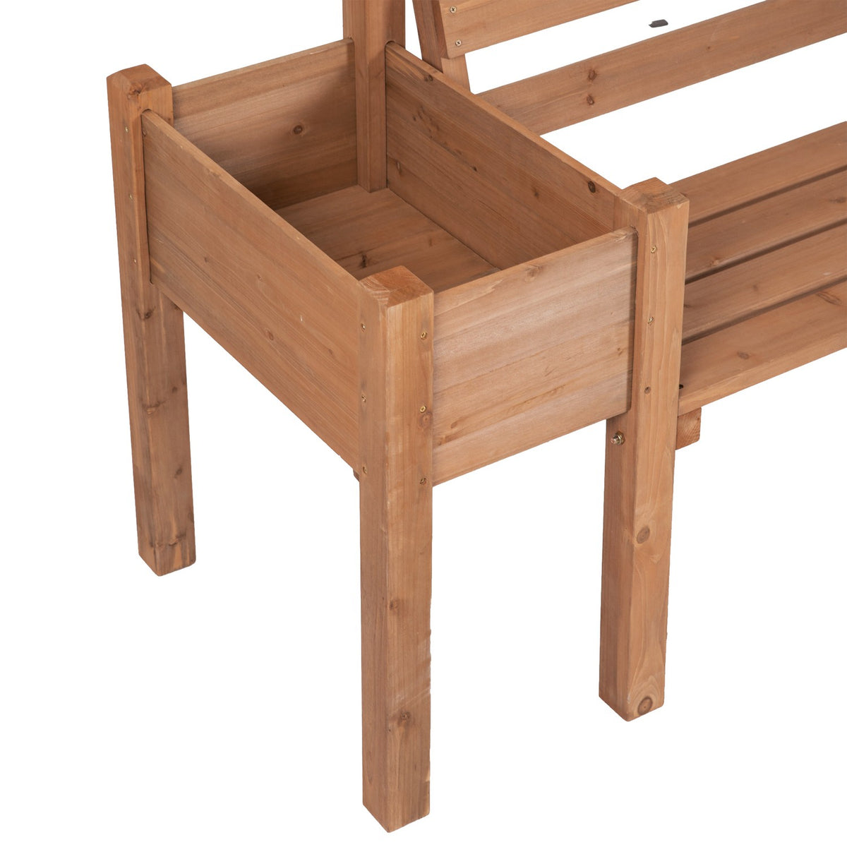 Garden Bench, 2-Seater Bench, Wooden Bench, Balcony Bench With Flower Box, For Garden, Terrace, Load Capacity Up To 240 Kg
