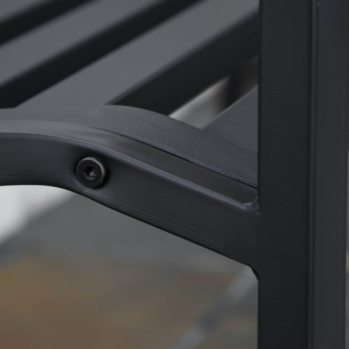 Garden Bench 2-Seater Elegant Park Bench Made Of Metal, Up To 240 Kg, With Back & Armrests, Cast Iron, Black, 128X58.5X89 Cm