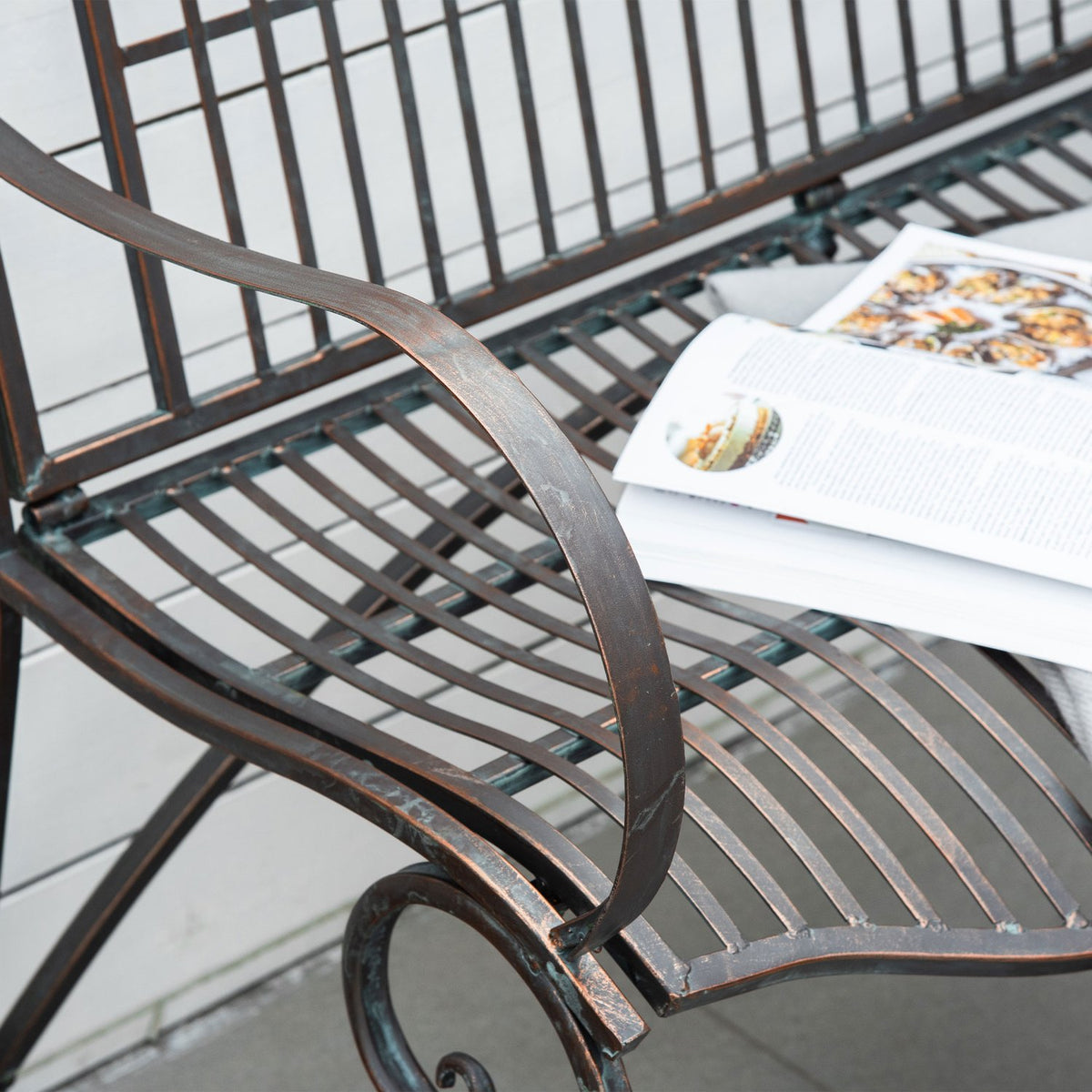 Garden Bench 2-Seater Park Bench Made Of Metal Bench Up To 200 Kg Bench Patio Bench With Back And Armrests Garden Furniture Metal 110 X 60 X 97 Cm