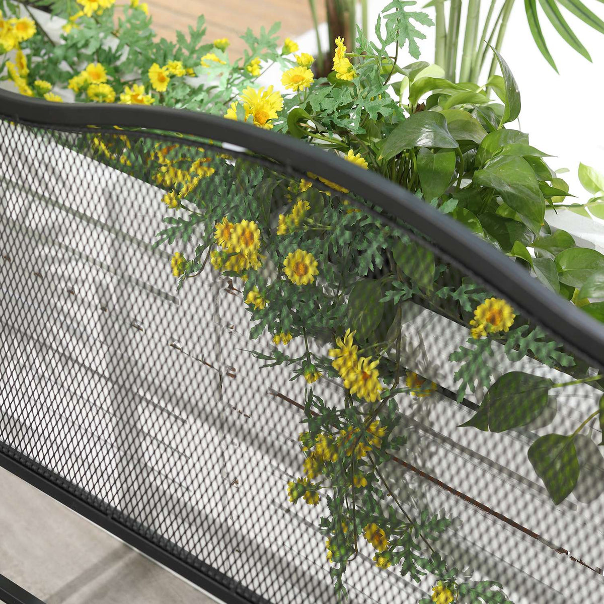 Garden Bench 2-Seater Park Bench Patio Bench Can Hold Up To 220 Kg With Backrests Metal Black 113 X 58 X 98 Cm