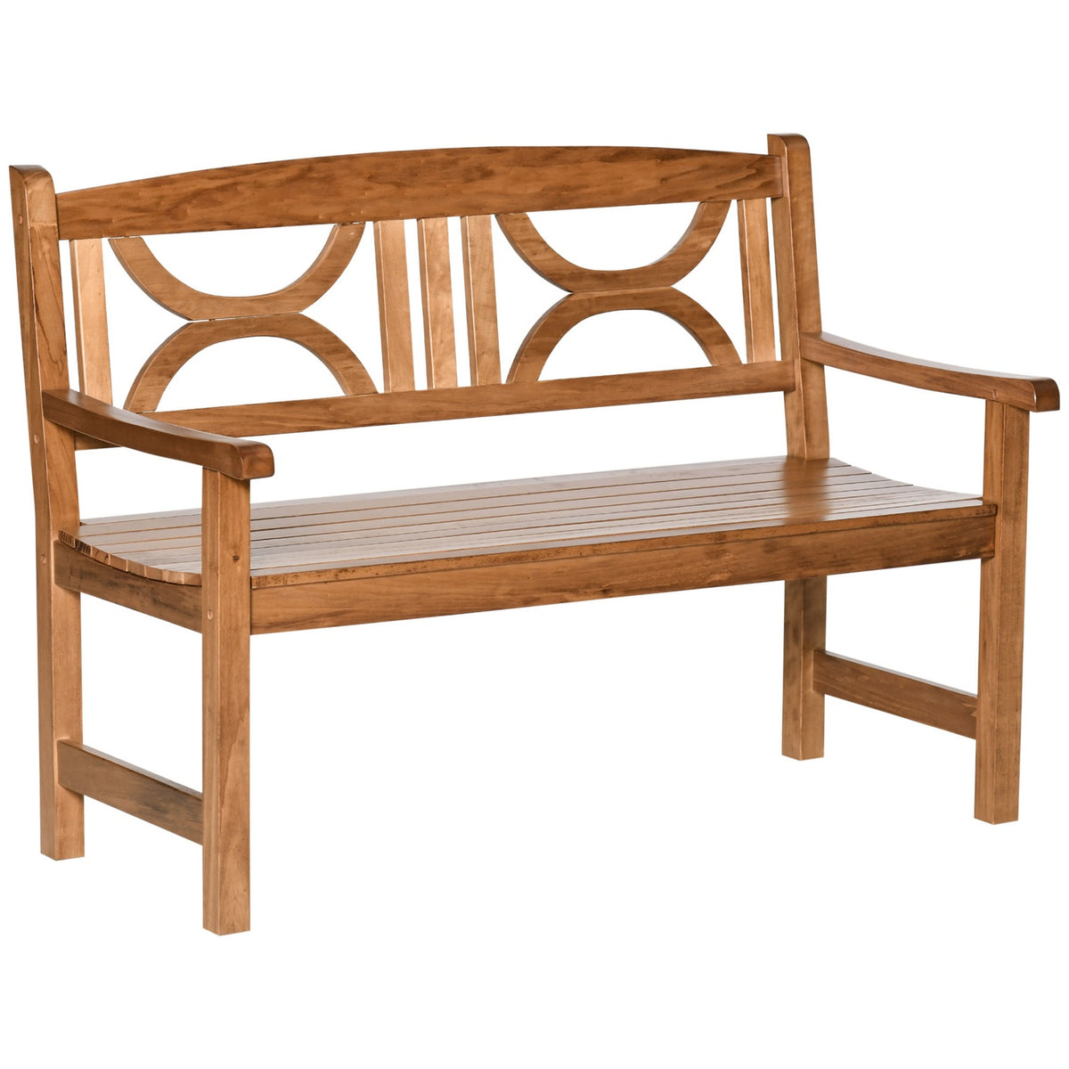 Garden Bench 2-Seater Poplar Wood Backrest Natural 250Kg Patio Garden