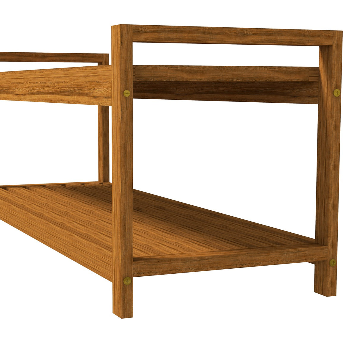 Garden Bench Bench With Armrest Wooden Bench With Shelf 2-Seater Park Bench For Balcony, Terrace, Load Capacity Up To 250 Kg, Teak, 118 X 40.5 X 46 Cm