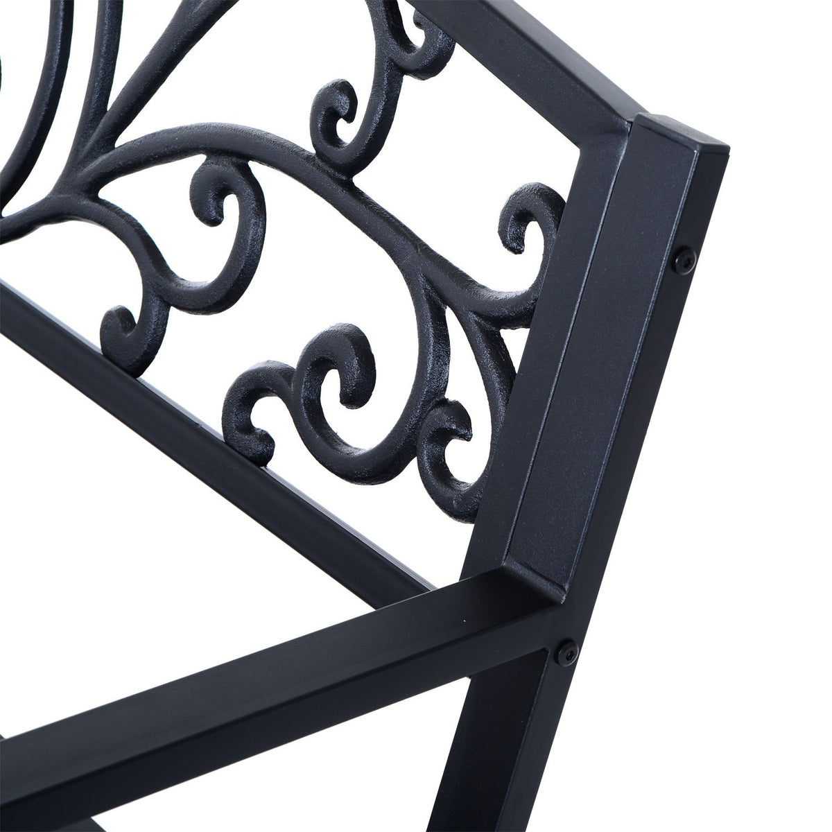 Garden Bench Metal Bench, 2-Seater, Black, 127X60X85 Cm