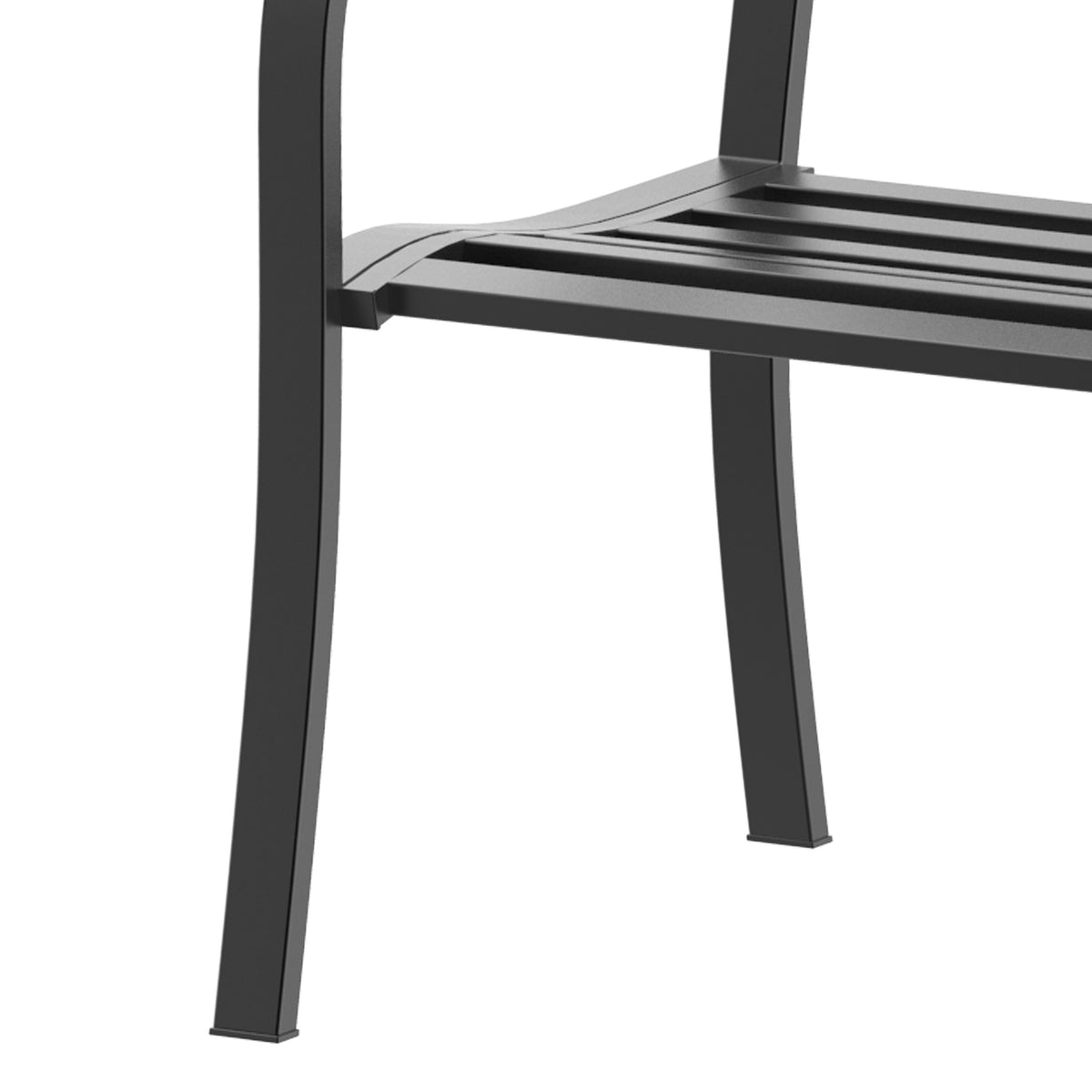 Garden Bench Park Bench 2-Seater Garden Steel Black W127 X D60 X H87Cm