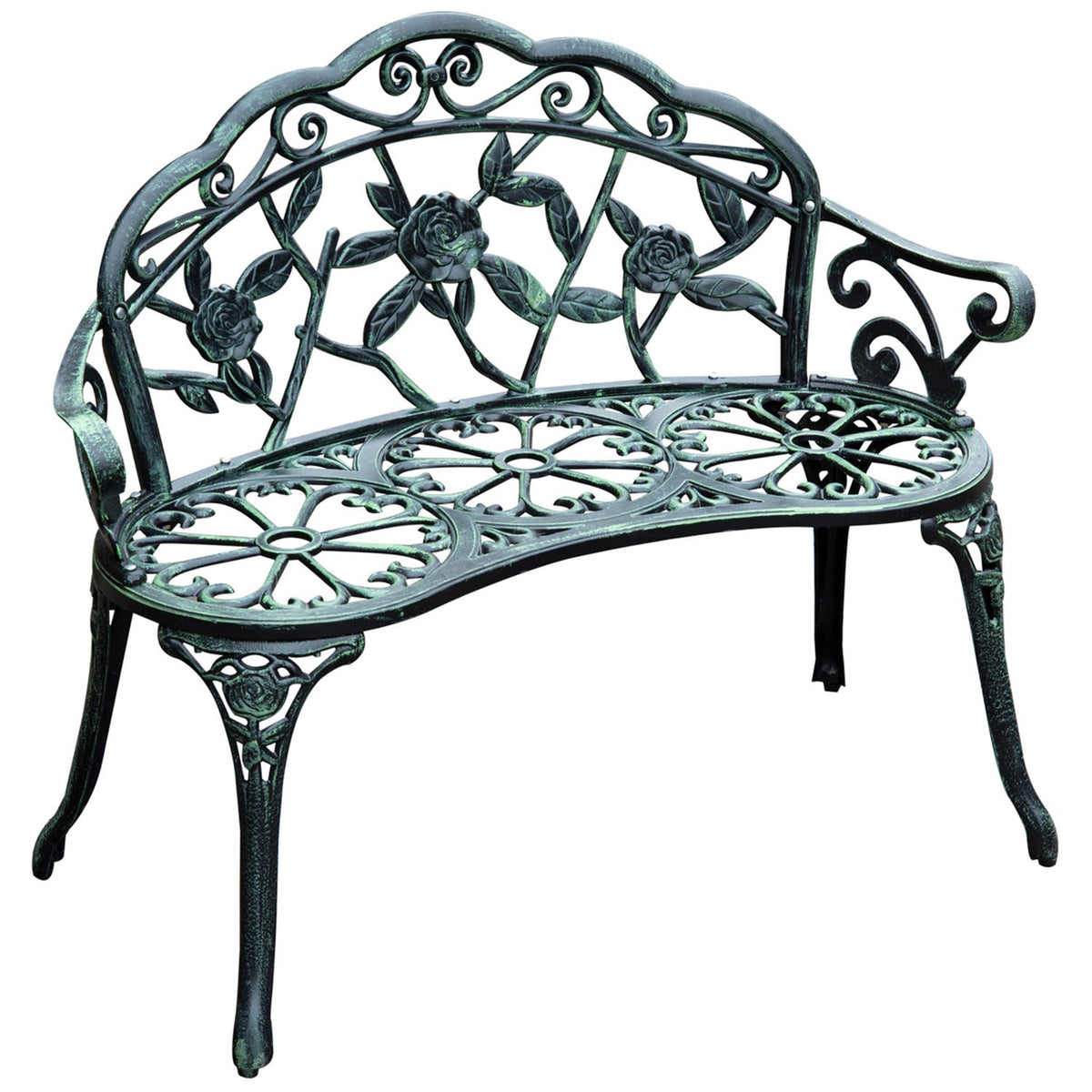 Garden Bench Park Bench Bench Garden Furniture 2-Seater Metal 100 X 54 X 78 Cm