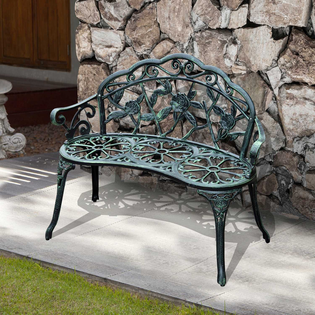 Garden Bench Park Bench Bench Garden Furniture 2-Seater Metal 100 X 54 X 78 Cm