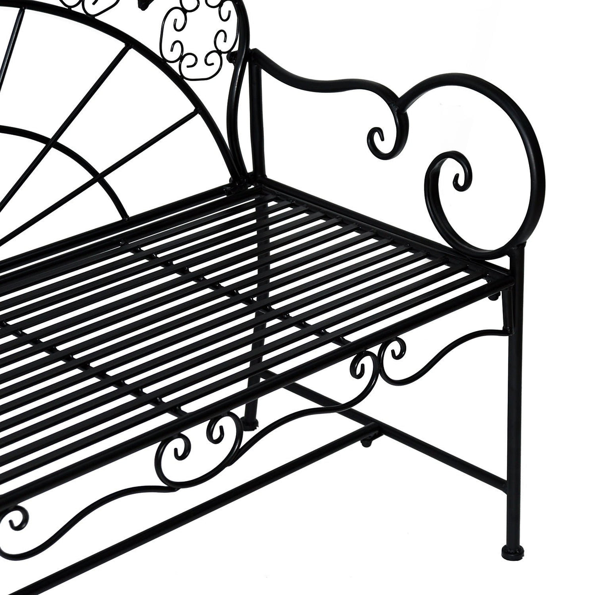 Garden Bench, Park Bench, Bench, Garden Furniture, 2-Seater Metal