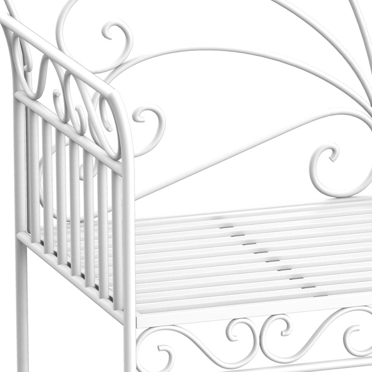 Garden Bench Park Bench Bench Garden Furniture 2-Seater Metal White