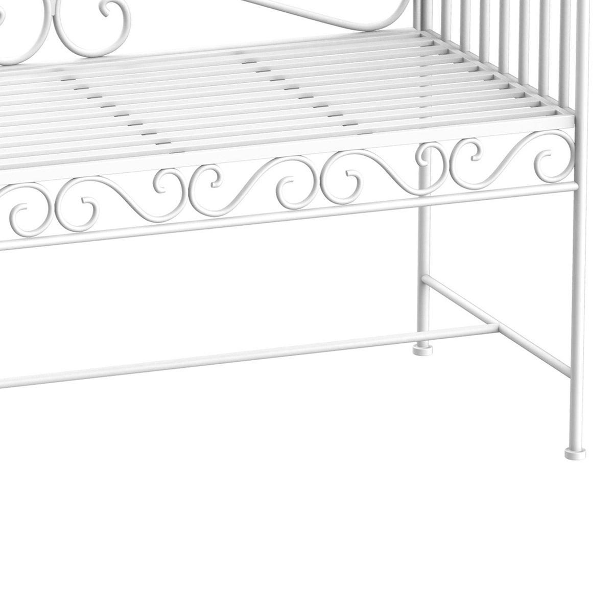 Garden Bench Park Bench Bench Garden Furniture 2-Seater Metal White