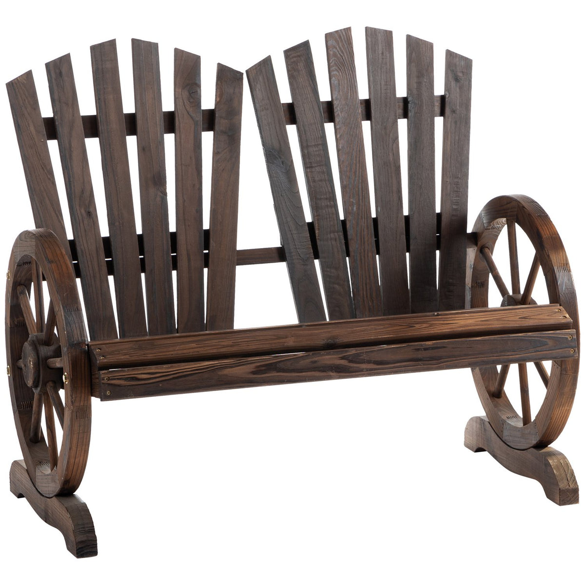 Garden Bench With Armrests, Bench, Garden Furniture, Rustic Bench, Solid Wood, Dark Brown, 108 X 66 X 95 Cm
