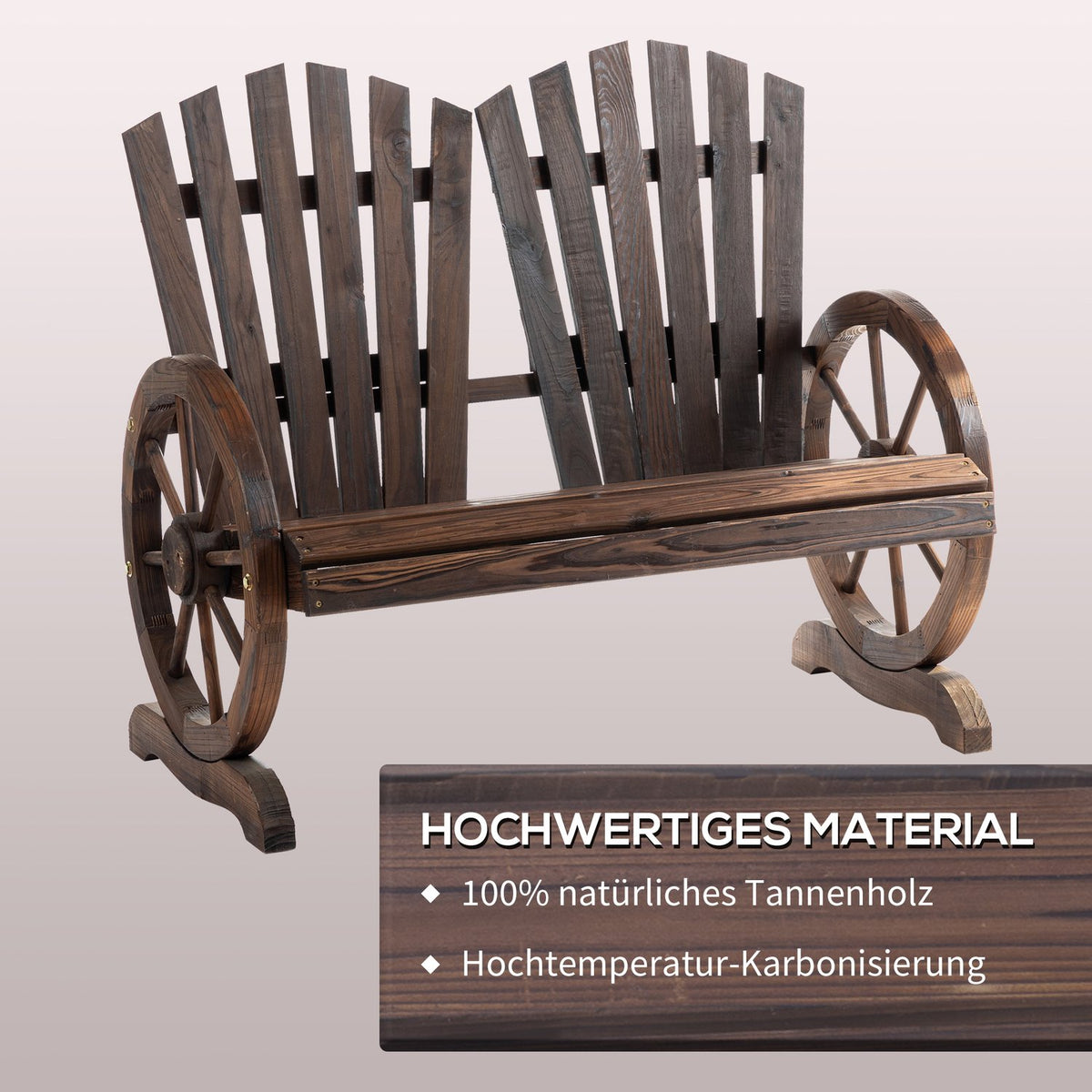 Garden Bench With Armrests, Bench, Garden Furniture, Rustic Bench, Solid Wood, Dark Brown, 108 X 66 X 95 Cm