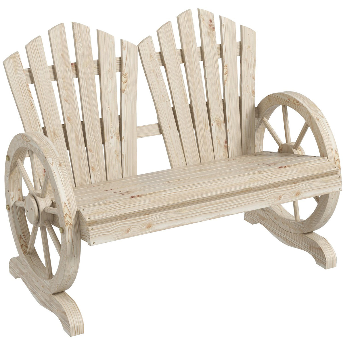 Garden Bench With Armrests, Bench, Garden Furniture, Rustic Bench, Solid Wood, Natural Wood, 108 X 66 X 95 Cm