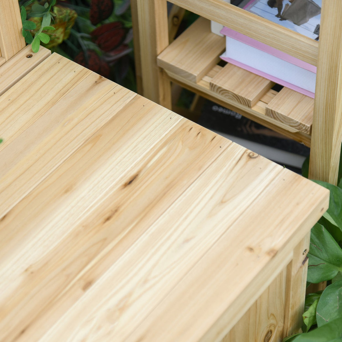 Garden Bench With Storage Space, Chest Bench, 2-Seater, 250 Kg Load Capacity, Natural Fir Wood, 115 X 45 X 75 Cm