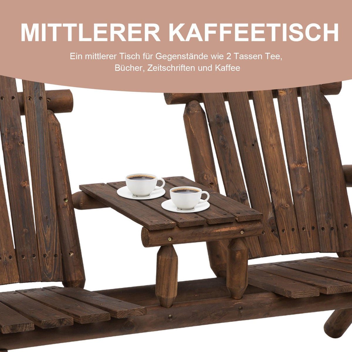 Garden Bench With Table, Garden Furniture, Bench, 2 Chairs, Solid Wood, Brown, 157 X 88 X 103 Cm