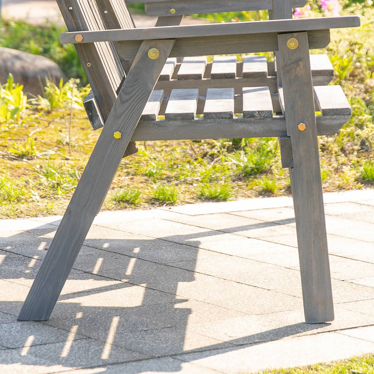 Garden Bench With Table, Seating Area, Garden Furniture, With Umbrella Hole, Bench, 2 Chairs, Solid Wood, Gray, 152 X 70 X 83 Cm