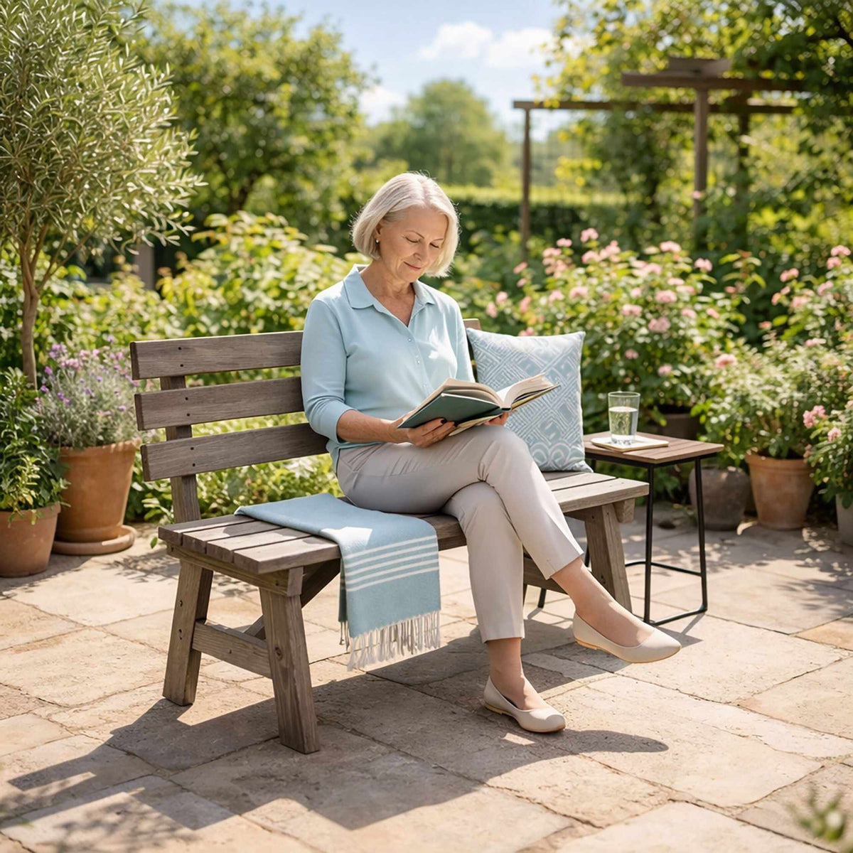 Garden Bench with Backrest, Fir Wood – Brown