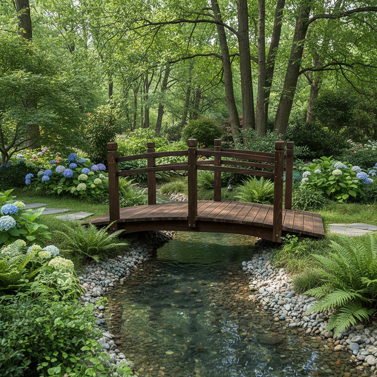 Garden Bridge, Fir Wood, 200kg Capacity