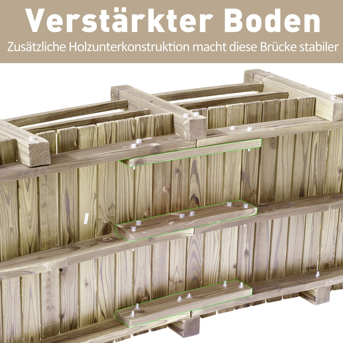 Garden Bridge Wooden Bridge With Railings Up To 180 Kg Of Fir Wood