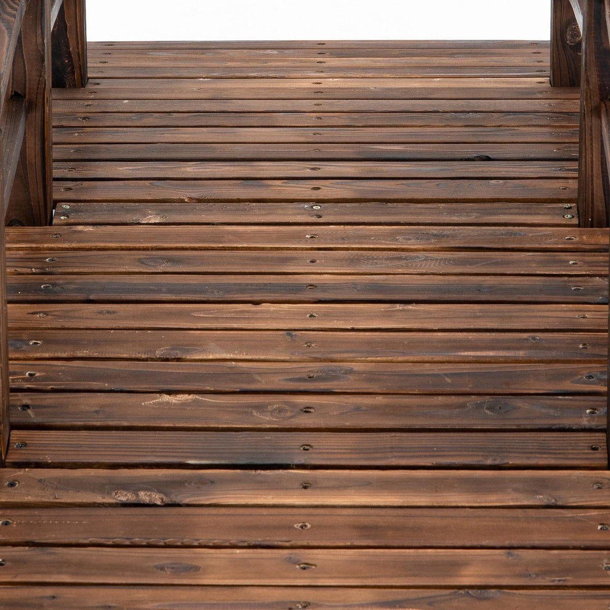 Garden Bridge Wooden Bridge Wooden Bridge Pond Bridge Decorative Bridge With Railing Up To 180 Kg Fir Wood Dark Brown 152.5 X 67 X 48 Cm
