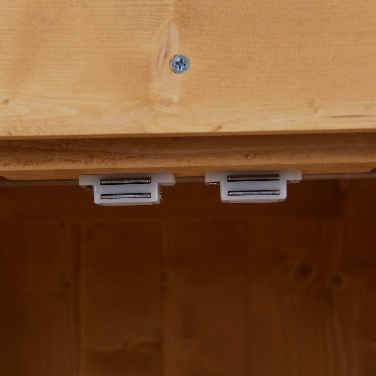 Garden Cabinet Equipment Cabinet With Double Door, 2 Compartments, Weatherproof, Fir Wood, Natural, 74X43X88Cm