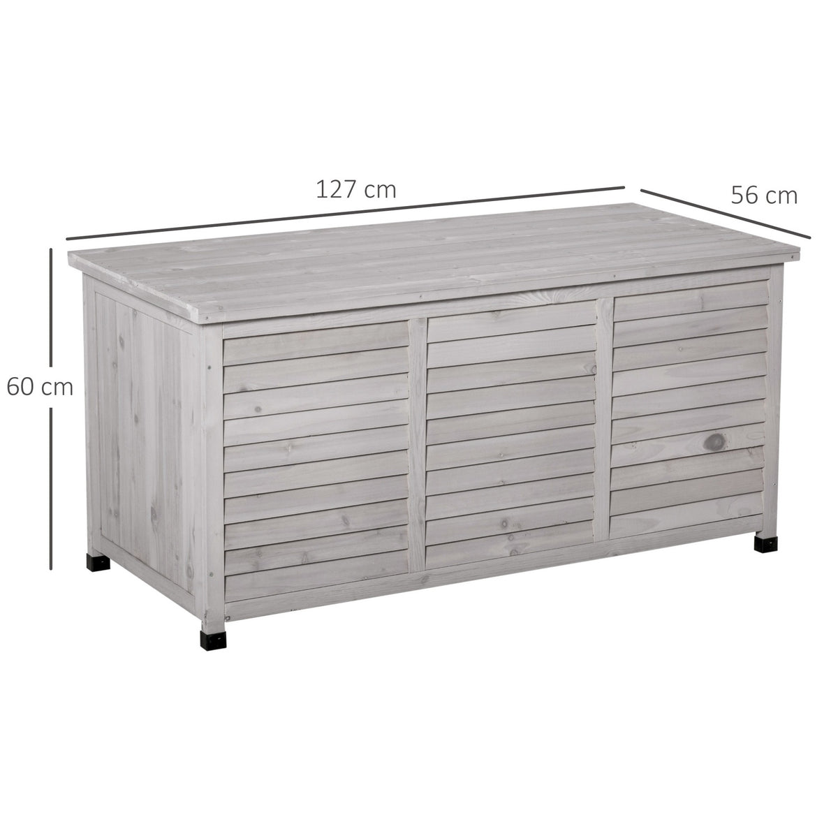 Garden Cabinet, Tool Shed, Water-Resistant Fir Wood, Durable, Large Space, 127 X 56 X 60 Cm, Grey