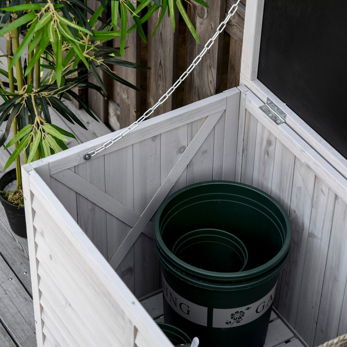 Garden Cabinet, Tool Shed, Water-Resistant Fir Wood, Durable, Large Space, 127 X 56 X 60 Cm, Grey