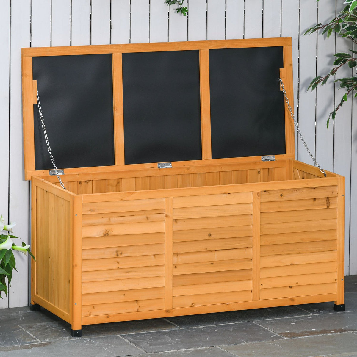 Garden Cabinet, Tool Shed, Water-Resistant Fir Wood, Durable, Large Space, 127 X 56 X 60 Cm, Yellow