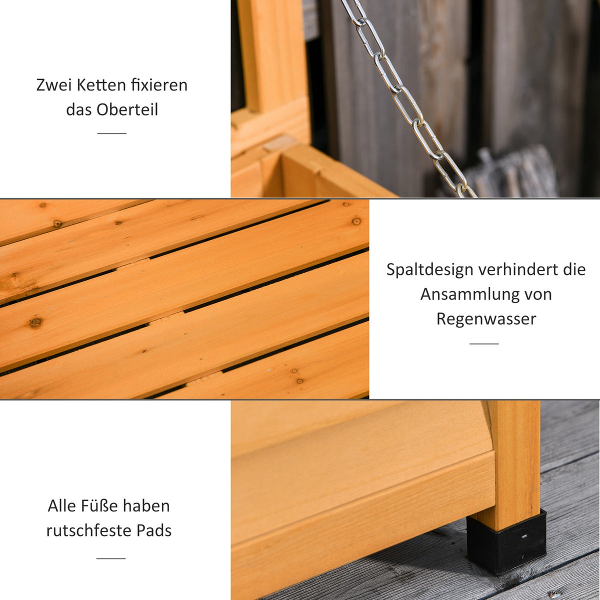 Garden Cabinet, Tool Shed, Water-Resistant Fir Wood, Durable, Large Space, 127 X 56 X 60 Cm, Yellow