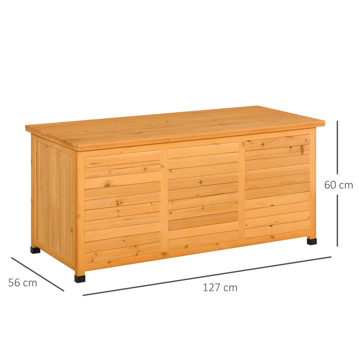 Garden Cabinet, Tool Shed, Water-Resistant Fir Wood, Durable, Large Space, 127 X 56 X 60 Cm, Yellow