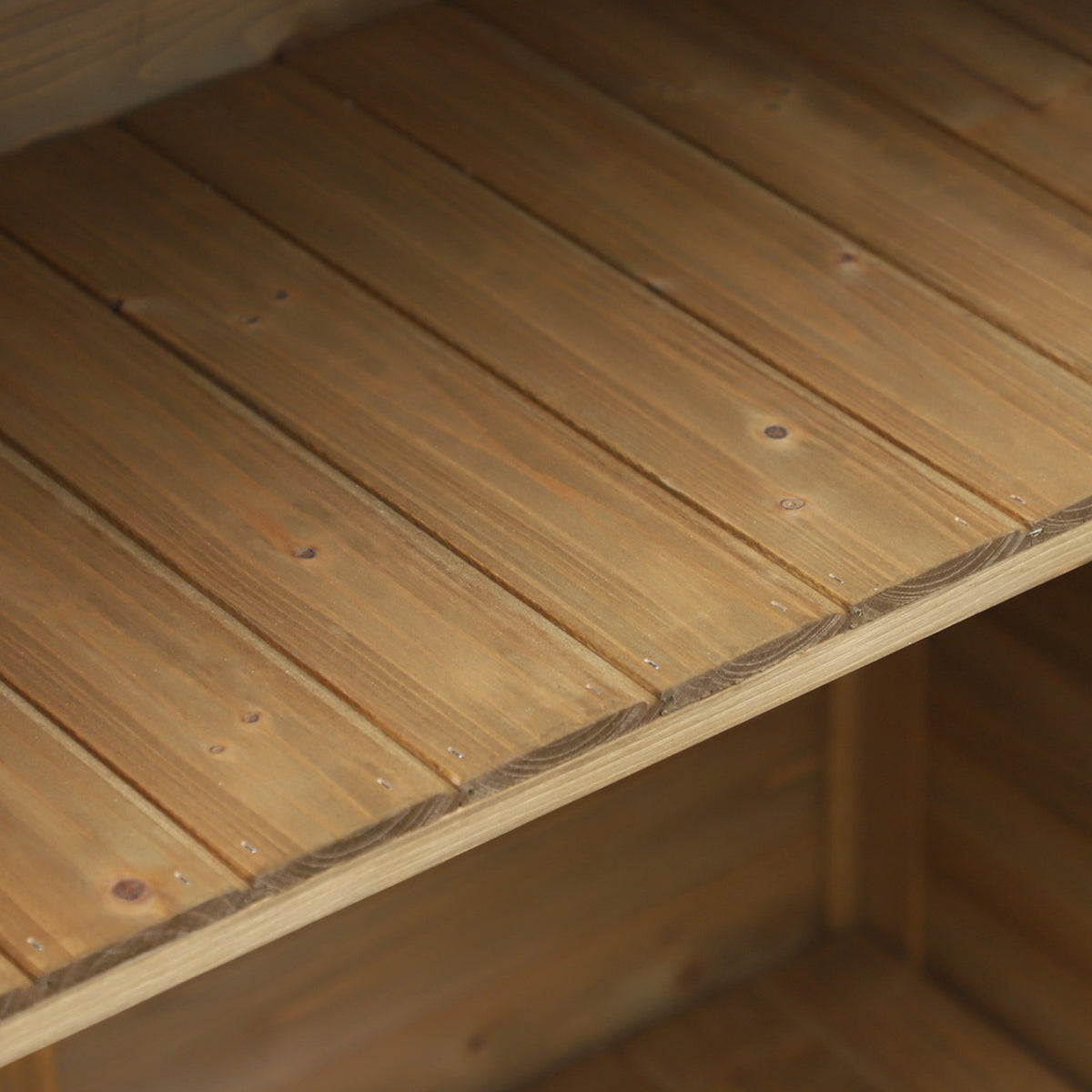 Garden Cabinet Wooden Tool Shed With Pent Roof, Bitumen Cardboard, Slatted Doors, Natural, 87X46.5X96.5Cm