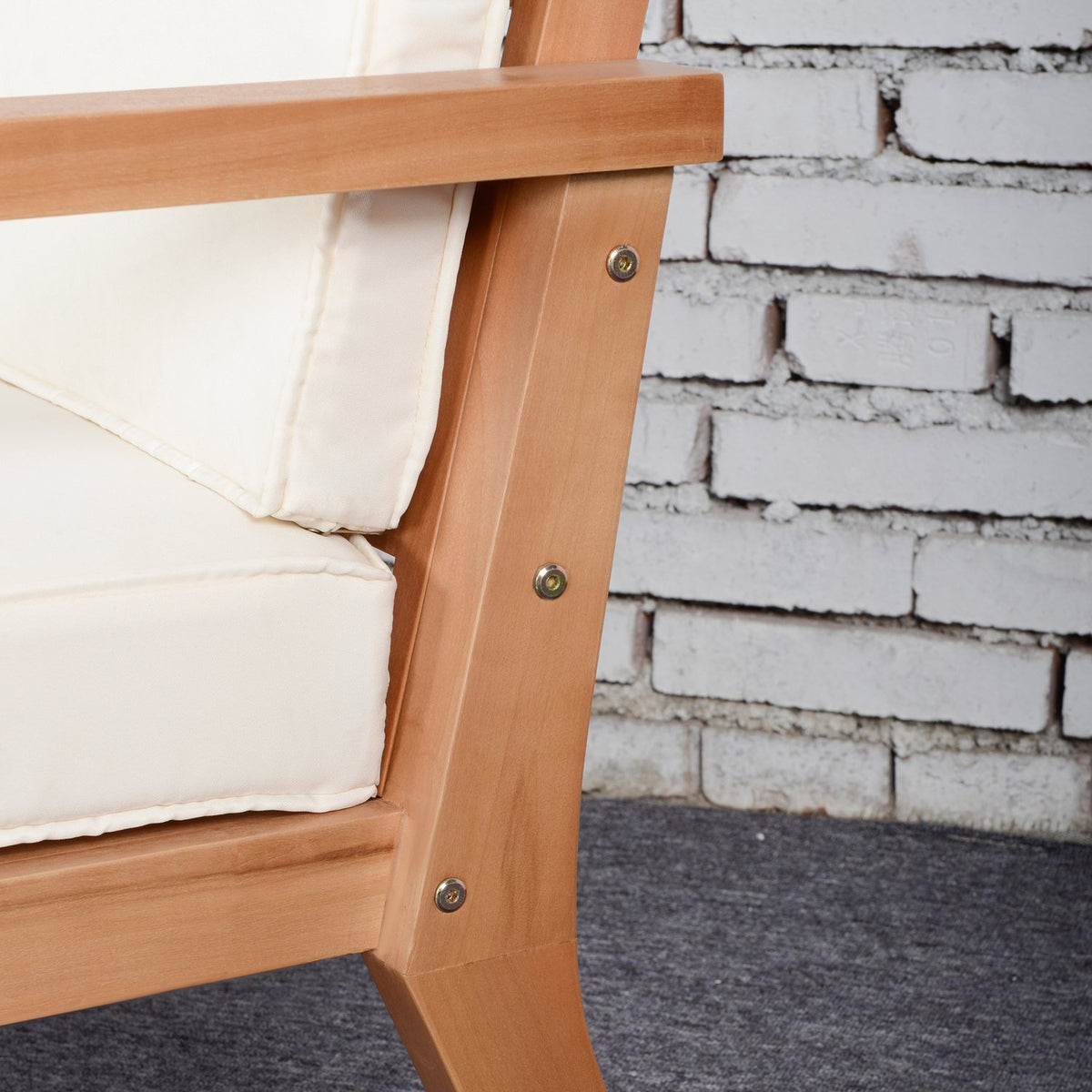 Garden Chairs Set Of 2 Comfortable Garden Chairs With Cushions, Made Of Poplar Wood, For Balcony & Garden, 66 X 77.5 X 74.5 Cm