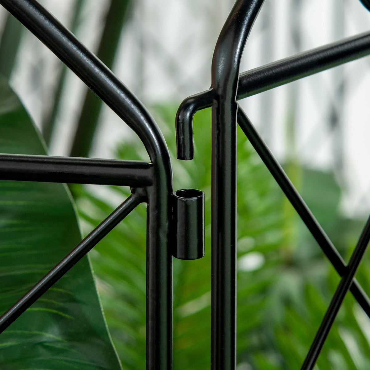 Garden Fence Set Of 4 Decorative Mesh Fence 3.48 X 1.1 M, Wire Mesh In Black, For Garden & Balcony