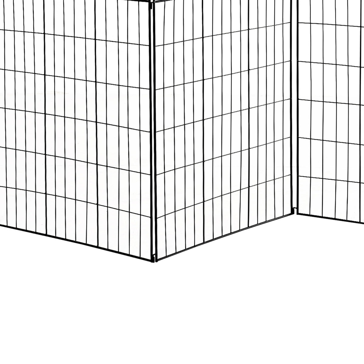 Garden Fence Set Of 4 Decorative Metal Fence, 365X112Cm, For Balcony And Garden, Black