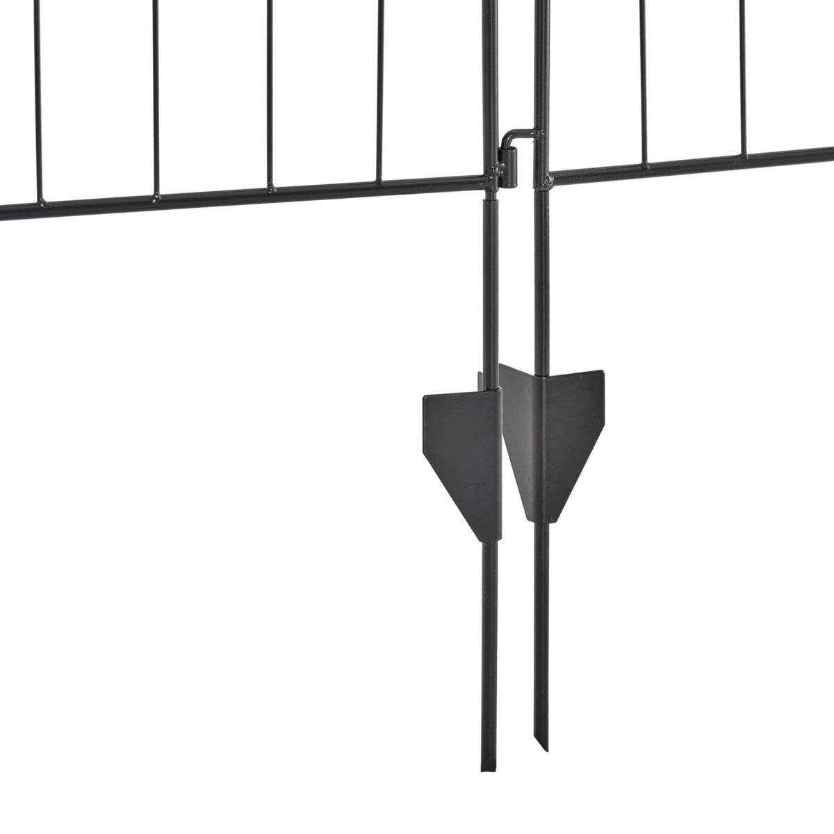 Garden Fence Set Of 4 Decorative Metal Fence, 365X112Cm, For Balcony And Garden, Black