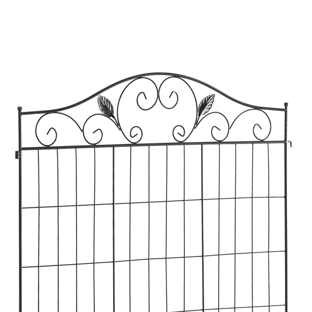 Garden Fence Set Of 4 Decorative Metal Fence, 365X112Cm, For Balcony And Garden, Black