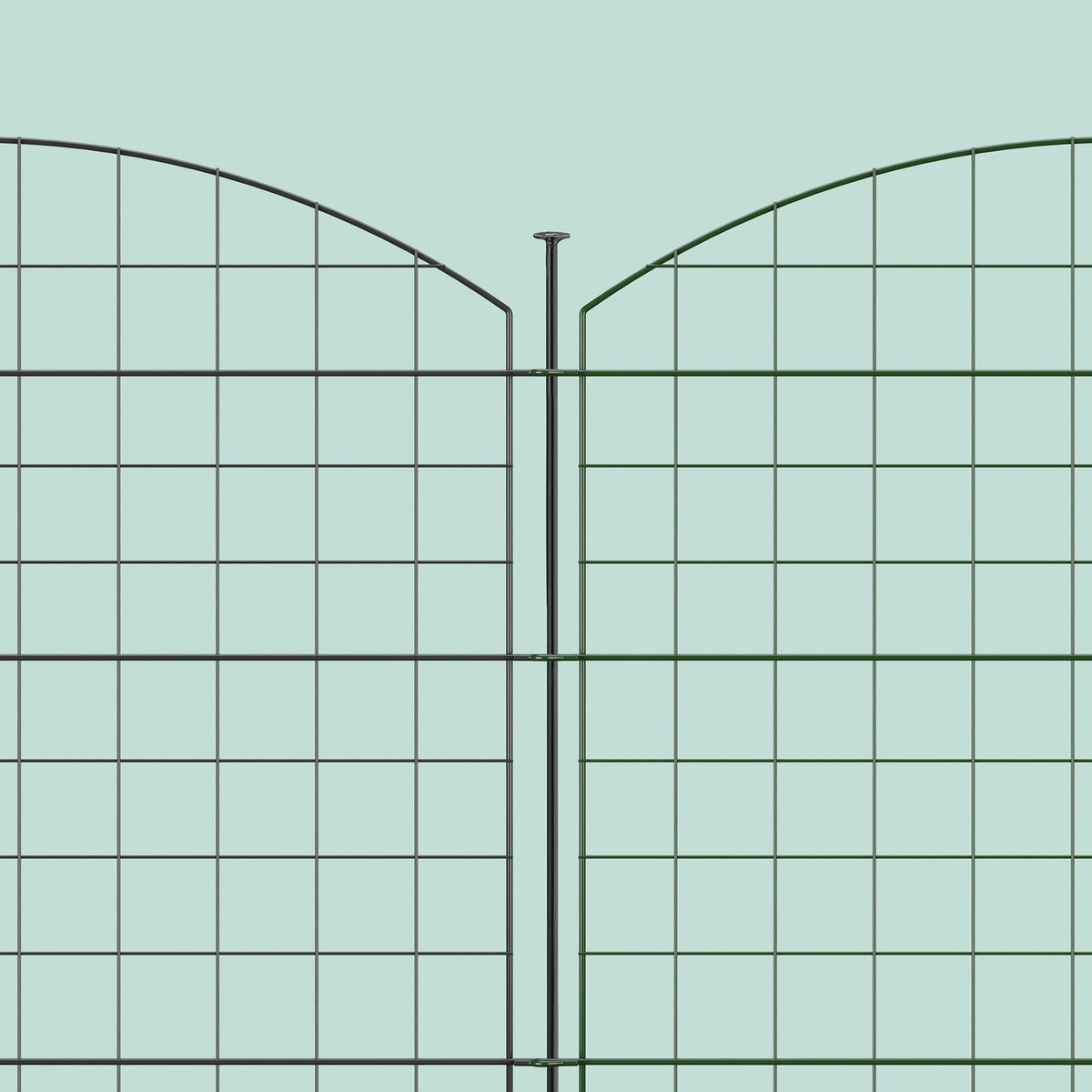 Garden Fence with 5 Metal Arched Panels