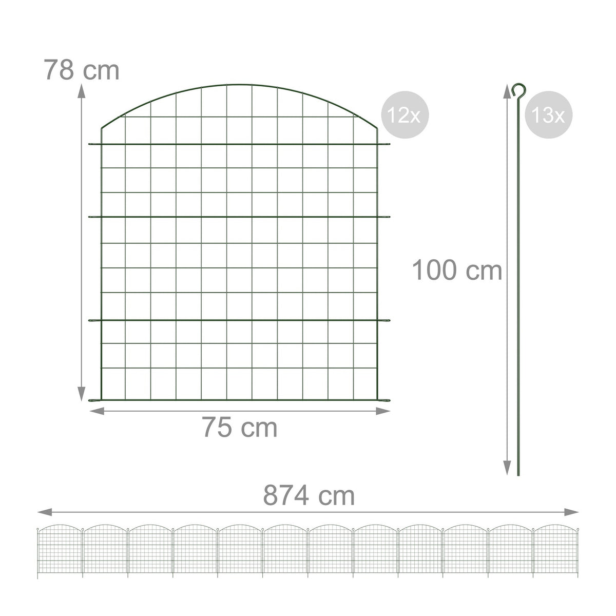 Garden Fence with Arch – Metal, Decorative, Flexible