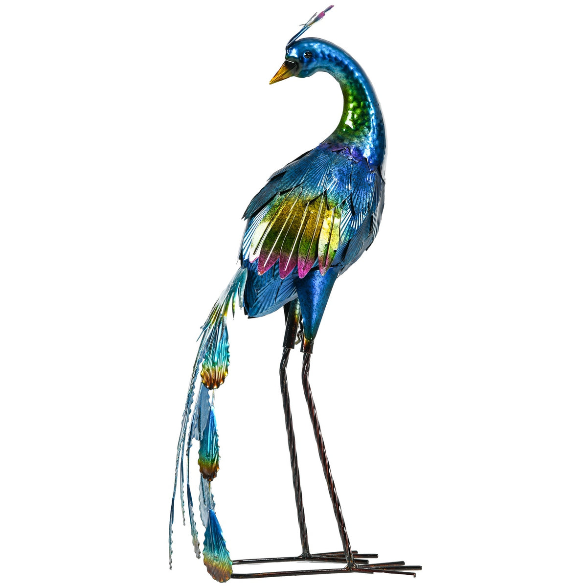 Garden Figure Peacock Weather Resistant Outdoor Ornament Sculpture Balcony Patio 59Cm