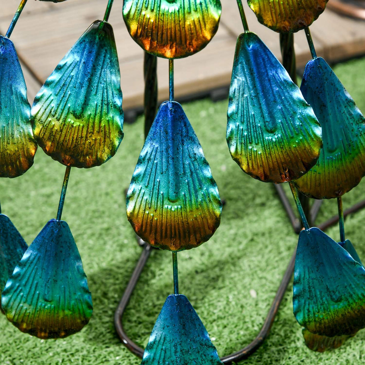 Garden Figure Peacock Weather Resistant Outdoor Ornament Sculpture Balcony Patio 59Cm