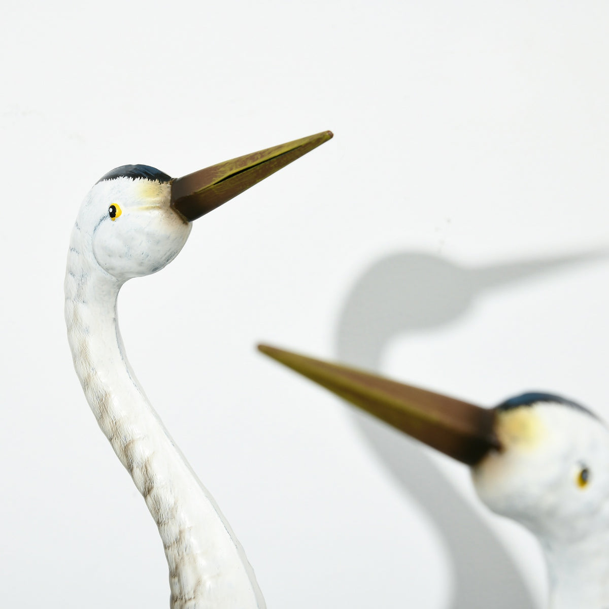Garden Figures Set Of 2 Cranes Weather-Resistant Outdoor Ornament Sculpture Balcony Patio 72.5/74Cm