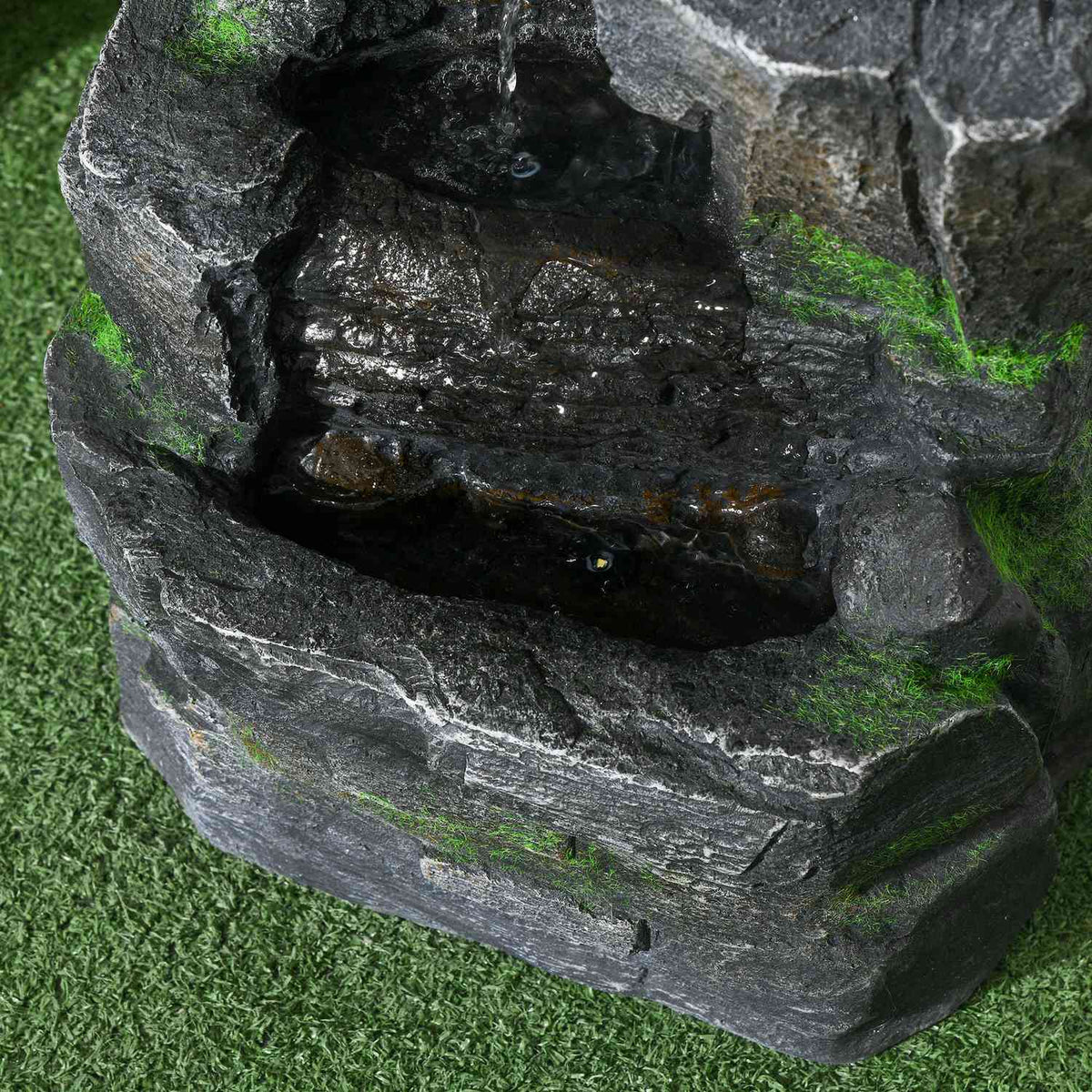 Garden Fountain Solar Fountain 4 Levels Led Lighting Decorative Fountain Garden Balcony Synthetic Resin 34X28X57Cm