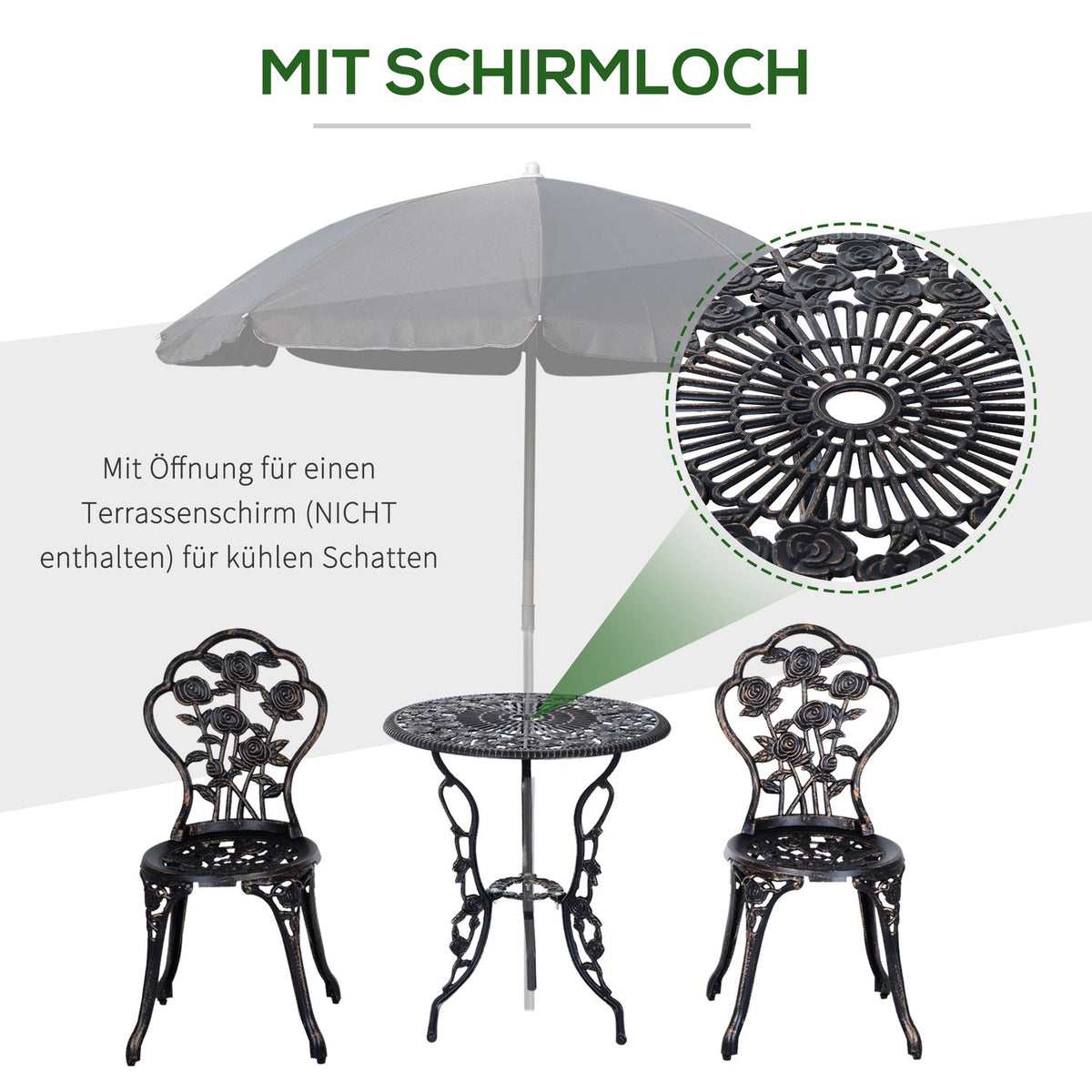 Garden Furniture For 2 People, Garden Set, Seating Group, Balcony Set, Balcony Furniture Set, Table Chair, Bronze