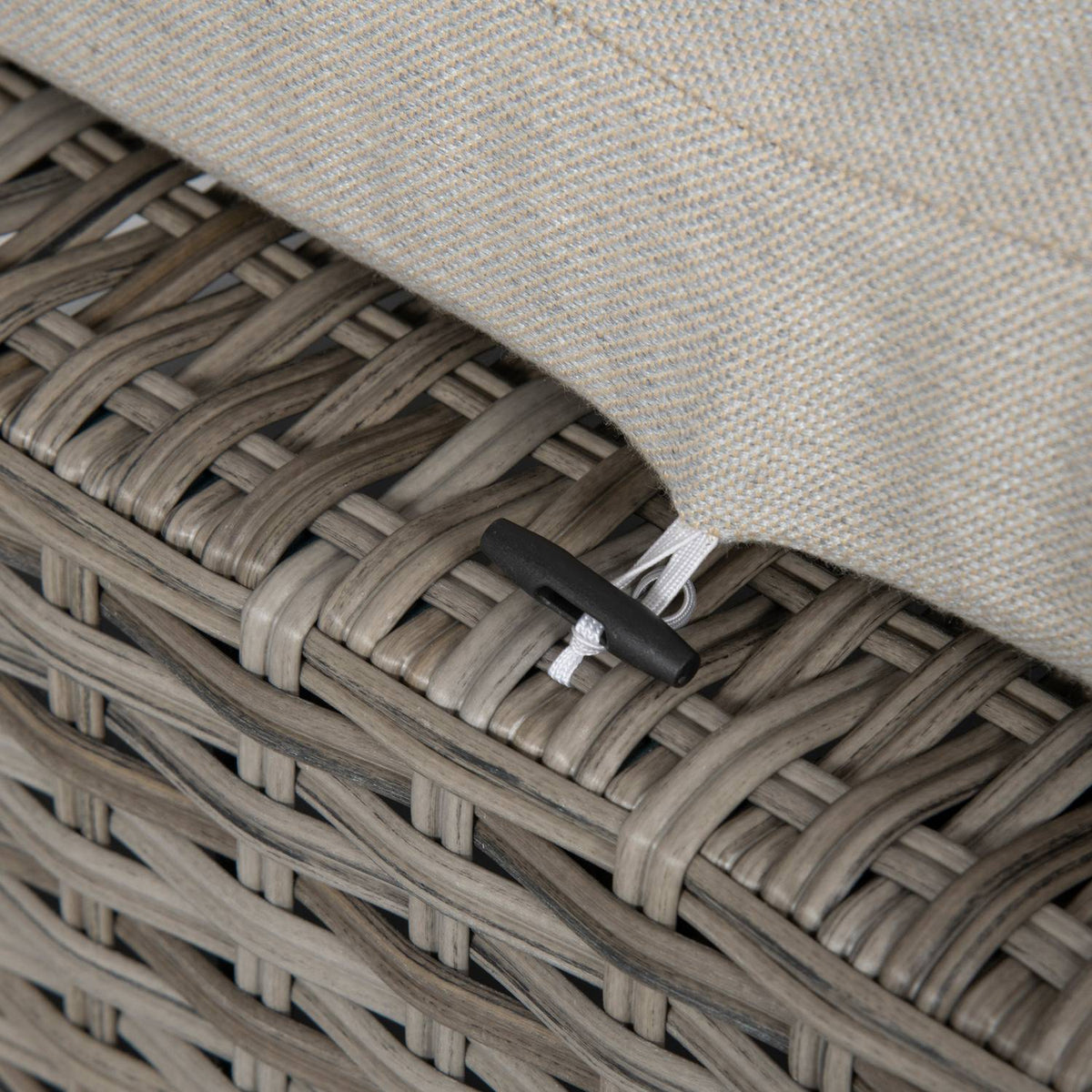 Garden Furniture Set 4 People Polyrattan Weather-Resistant Removable Covers Gray Beige