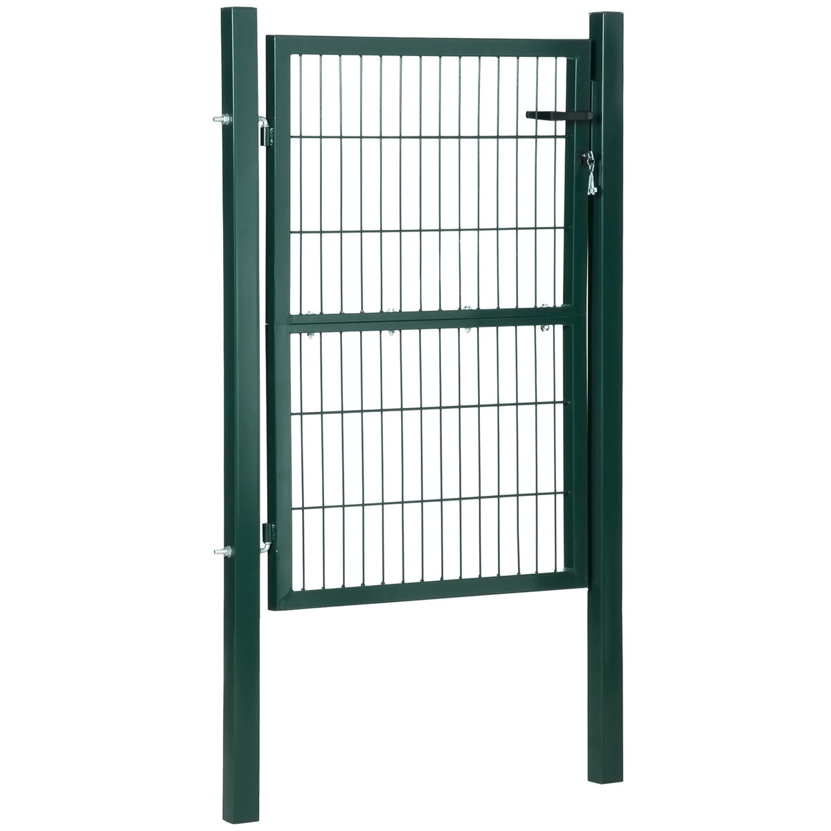 Garden Gate Garden Door Fence Gate Yard Door Made Of Steel With Handle Lock And Keys 97 X 170 Cm Green
