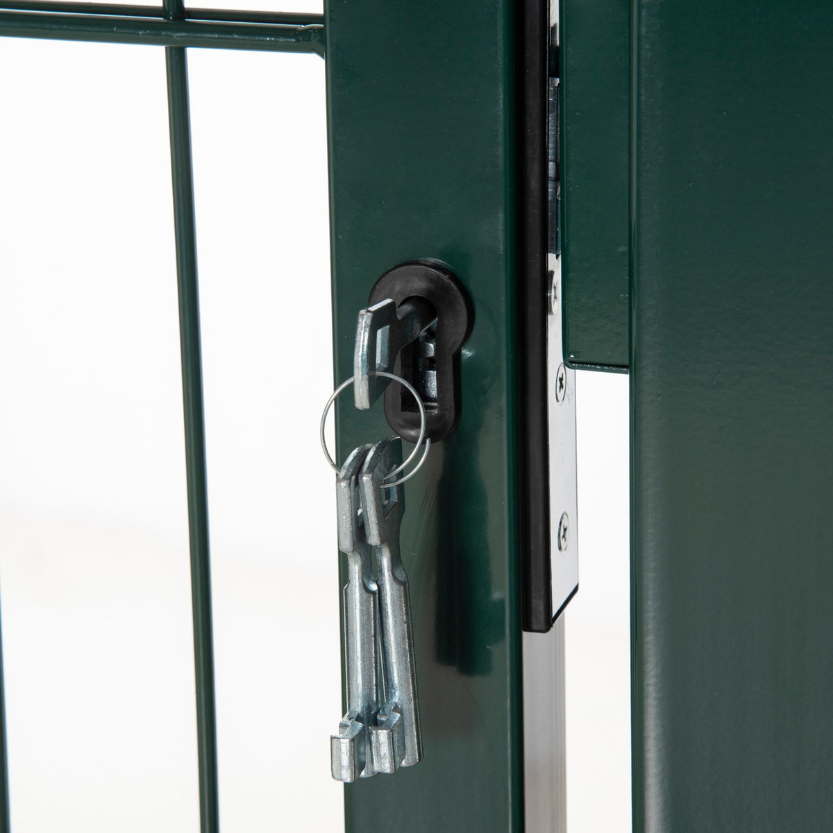 Garden Gate Garden Door Fence Gate Yard Door Made Of Steel With Handle Lock And Keys 97 X 170 Cm Green