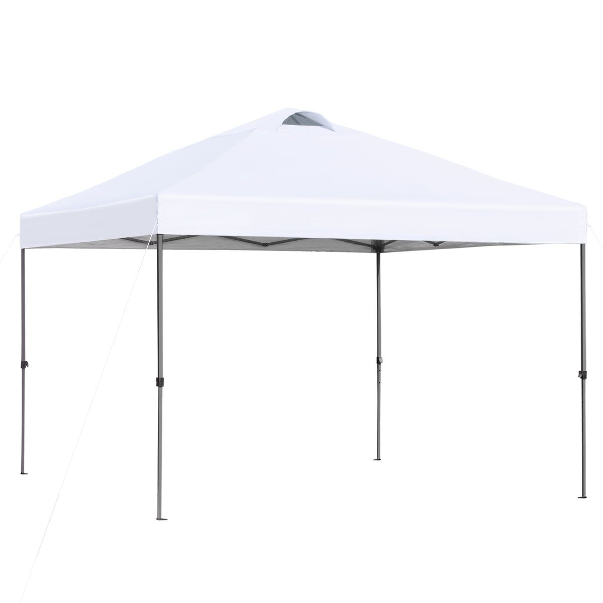 Garden Gazebo 2.95X2.95M Folding Gazebo Pop-Up With Pegs & Guy Ropes, Oxford Fabric, Uv Protection, White